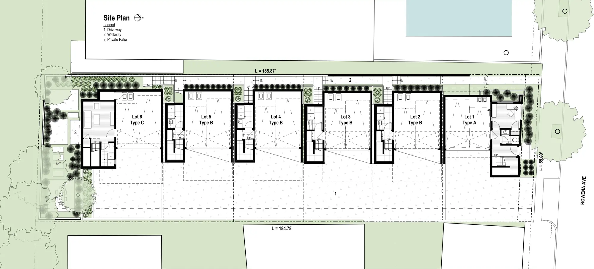 Site plan Ivanhoe Heights, Silver Lake, Los Angeles, California